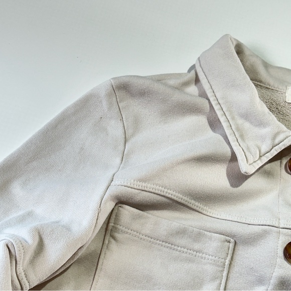 t.la french terry puff sleeve button front cream small - Picture 8 of 13